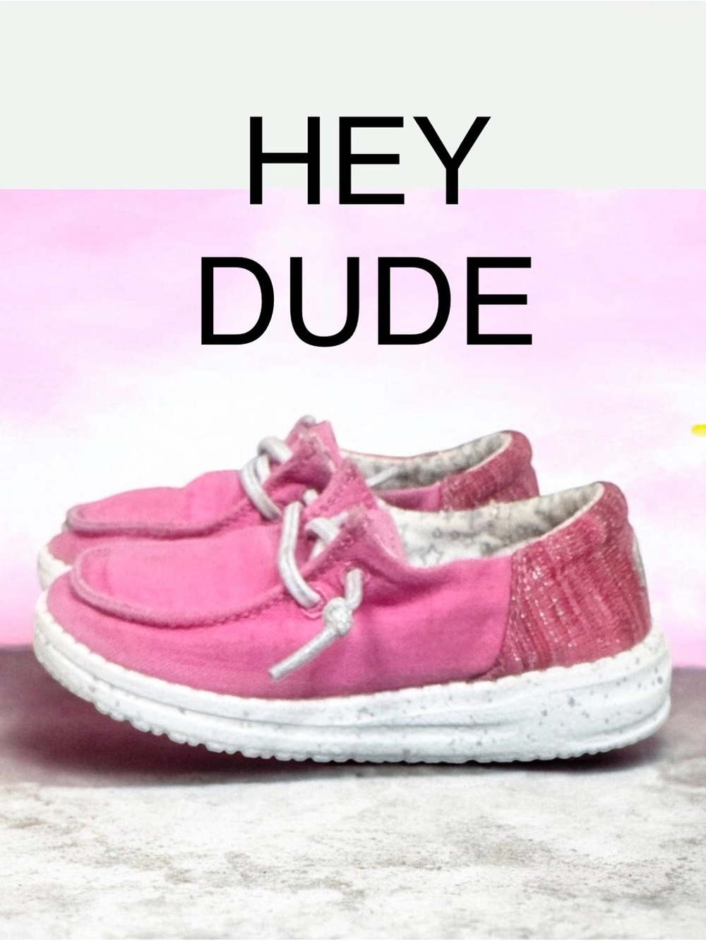 HEY DUDE WENDY 2 Tone pink slip on loafers girl’s shoes size 8